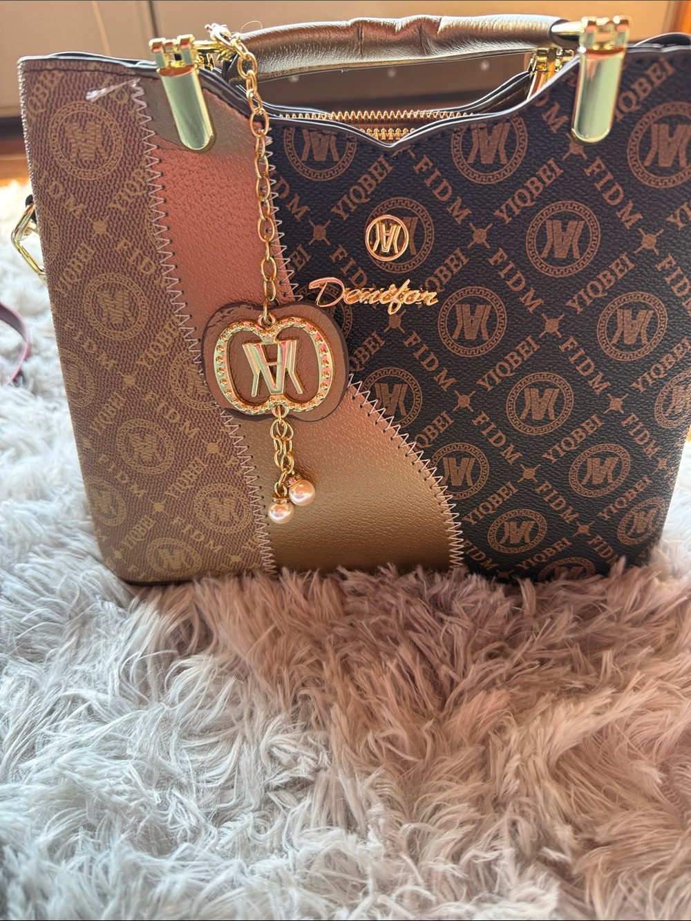 Branded Brown Multi-Tone Women's Tote Bag
